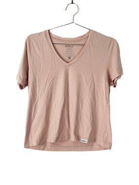 NoBull Boxy V Neck T Shirt Pale Pink S
